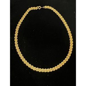 Vintage Trifari Gold Tone Byzantine Link Necklace